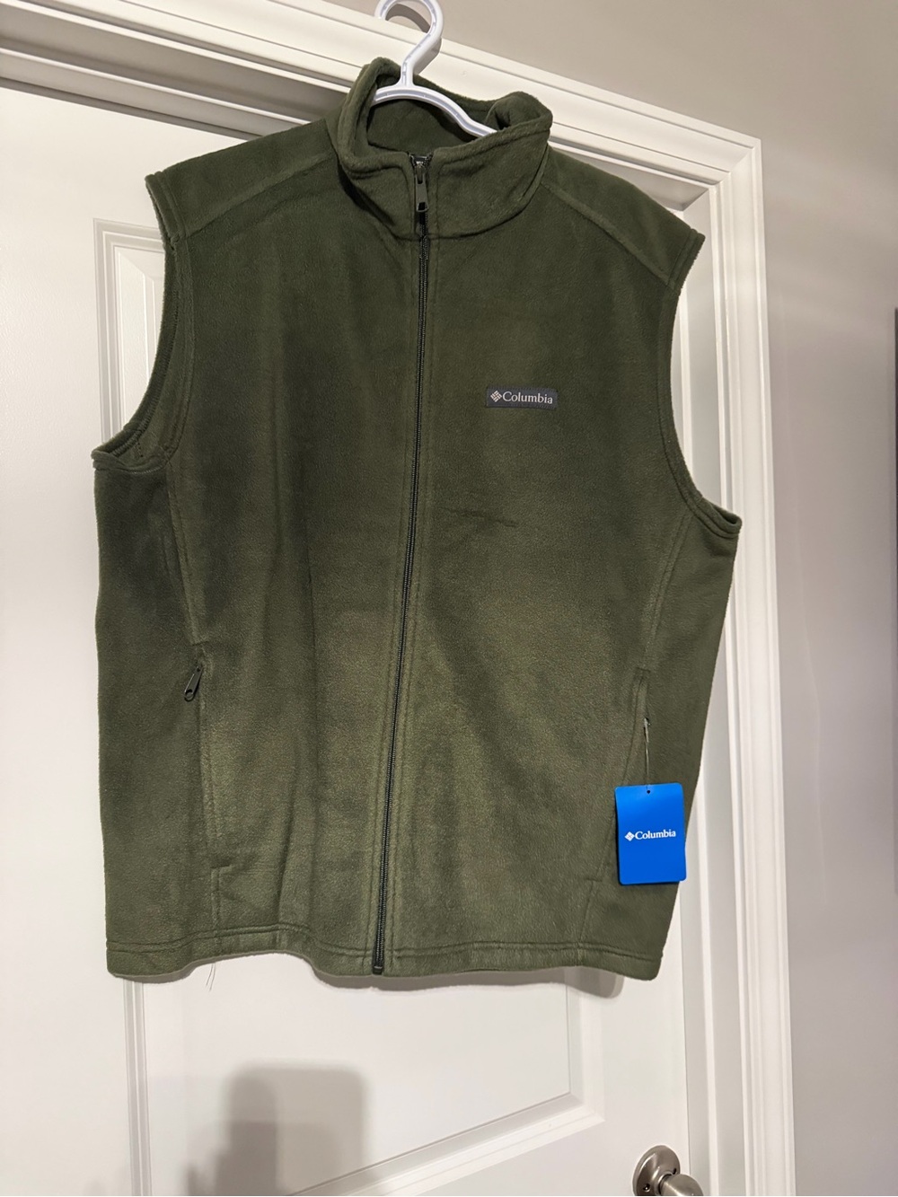 Columbia Men's Olive Green Fleece Vest - Zip Front
